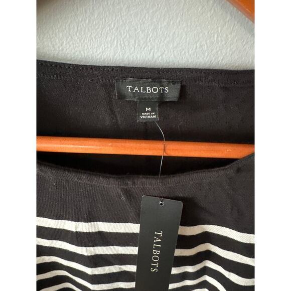 NEW Womens Size M Talbots Black White Sweater - Picture 2 of 6